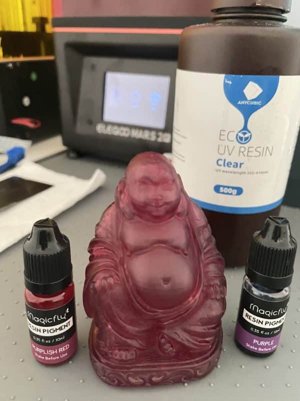 Can You Mix 3D Printer Resin - Purple Buddha with Dye & Resin - 3D Printerly