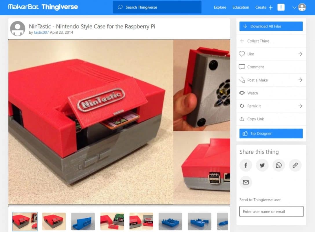30 Best 3D Prints for Gamers - NinTastic - Nintendo Style Case for the Raspberry Pi - 3D Printerly