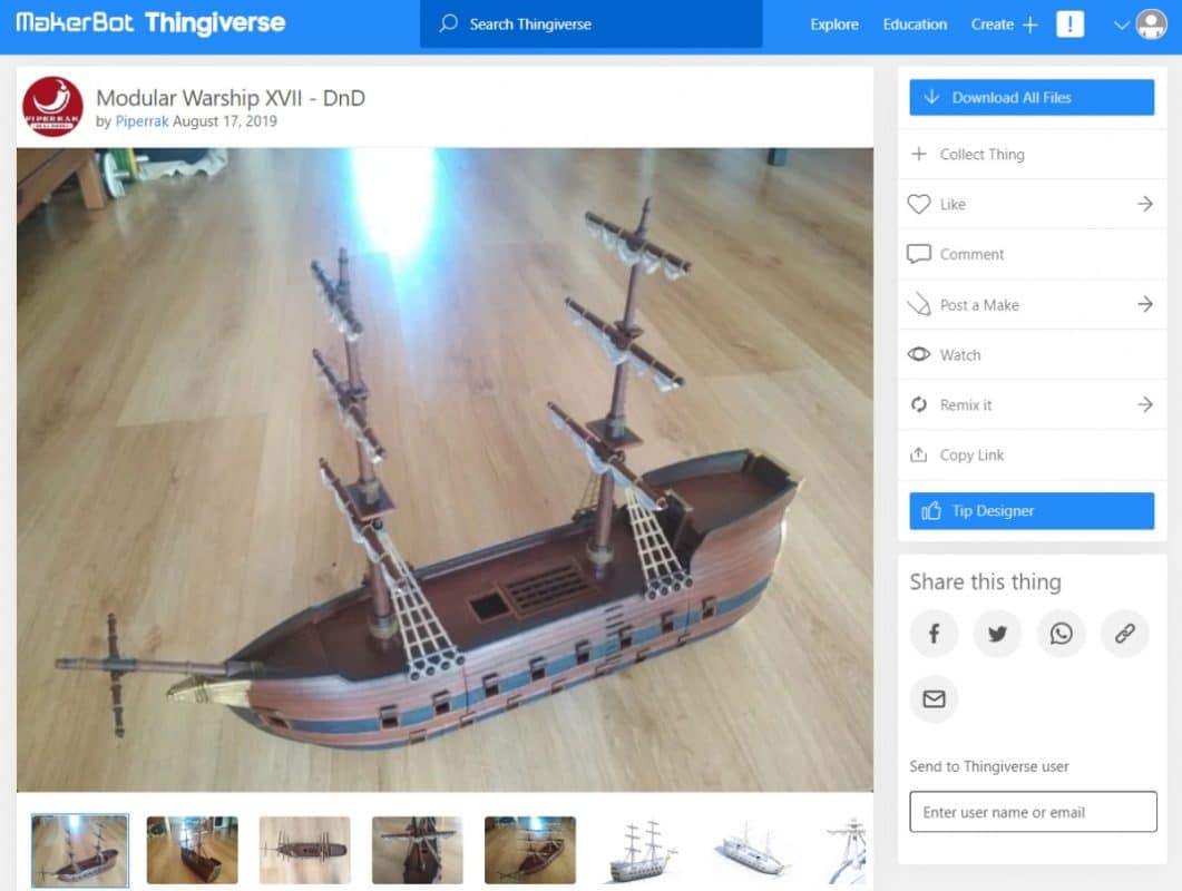 30 Cool Things to 3D Print for Dungeons & Dragons - Modular Warship XVII - 3D Printerly