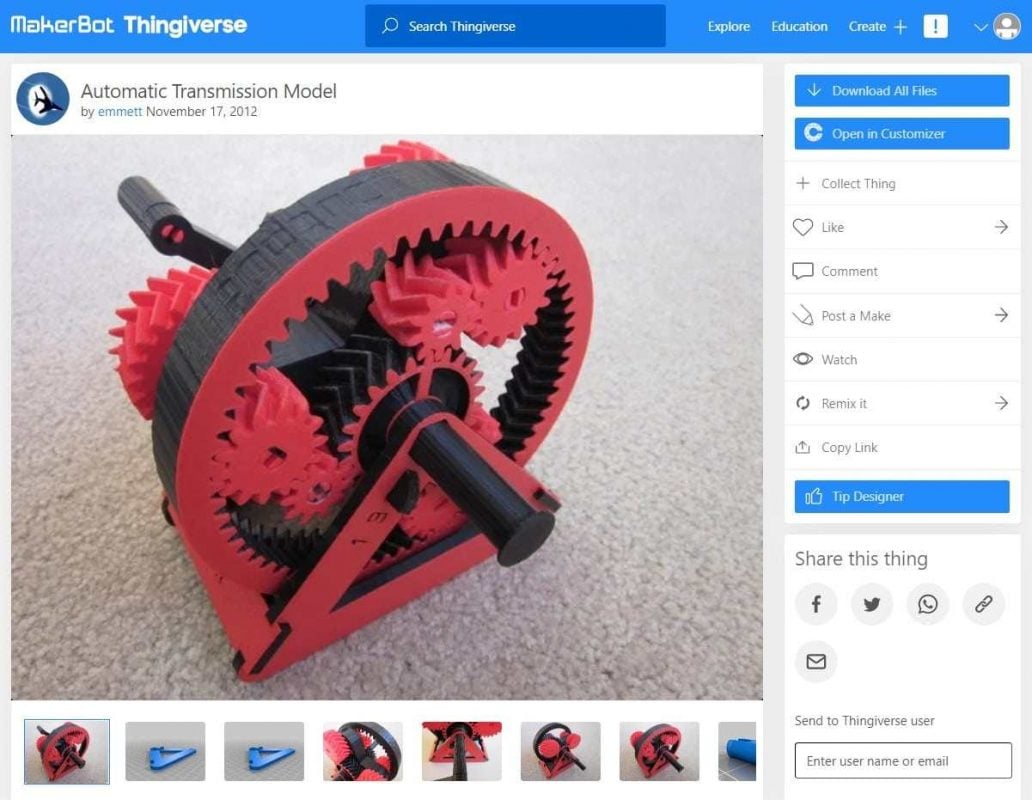 30 Genius & Nerdy Things to Print - Automatic Transmission Model - 3D Printerly