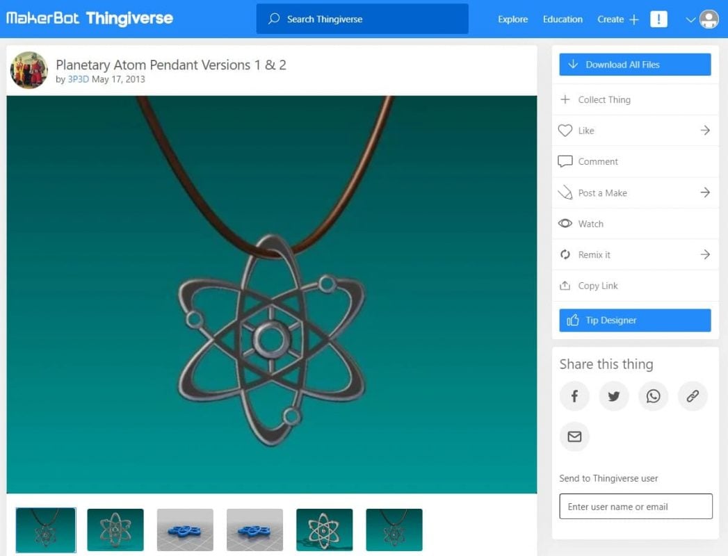 30 Genius & Nerdy Things to Print - Planetary Atom Pendants Version 1 & 2 - 3D Printerly