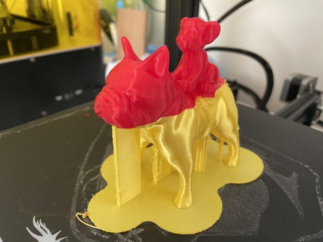 Does PETG Stick Together With PLA - PLA & PETG French Bulldog with Lion - 3D Printerly