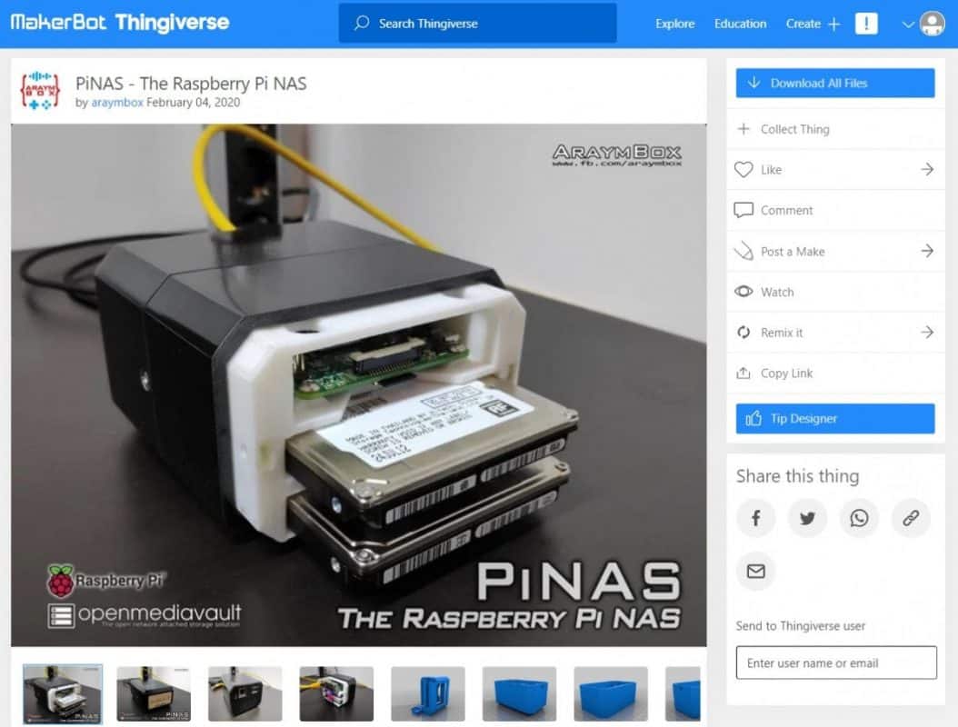 3D Printed Computer & Laptop Accessories - Aa Raspberry Pi Network Attached Storage Device - 3D Printerly