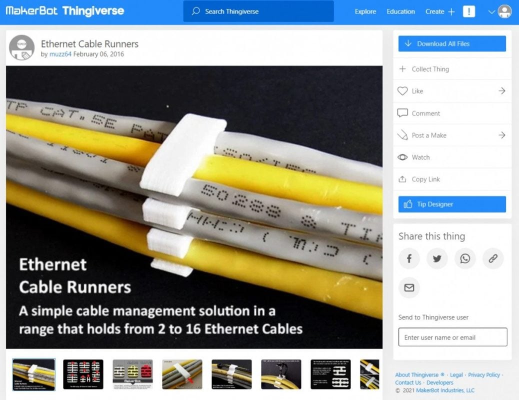 3D Printed Computer & Laptop Accessories - Ethernet Cable Runners - 3D Printerly