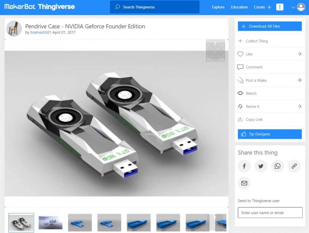 3D Printed Computer & Laptop Accessories - Pendrive Case - 3D Printerly