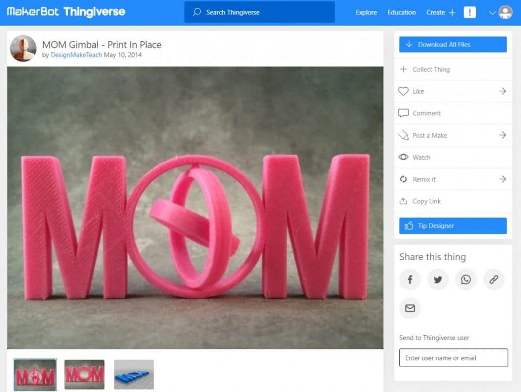 Holiday 3D Prints You Can Make - MOM Gimbal - Print in Place - 3D Printerly
