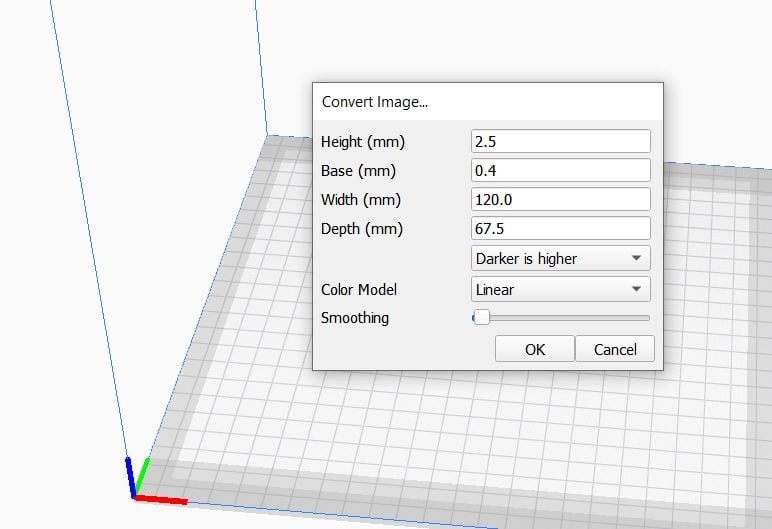 How to Make a Model From a Picture - Input Your Desired Settings - 3D Printerly