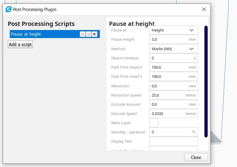 Help THE NOUN plug-in Pause at height - UltiMaker Cura - UltiMaker  Community of 3D Printing Experts