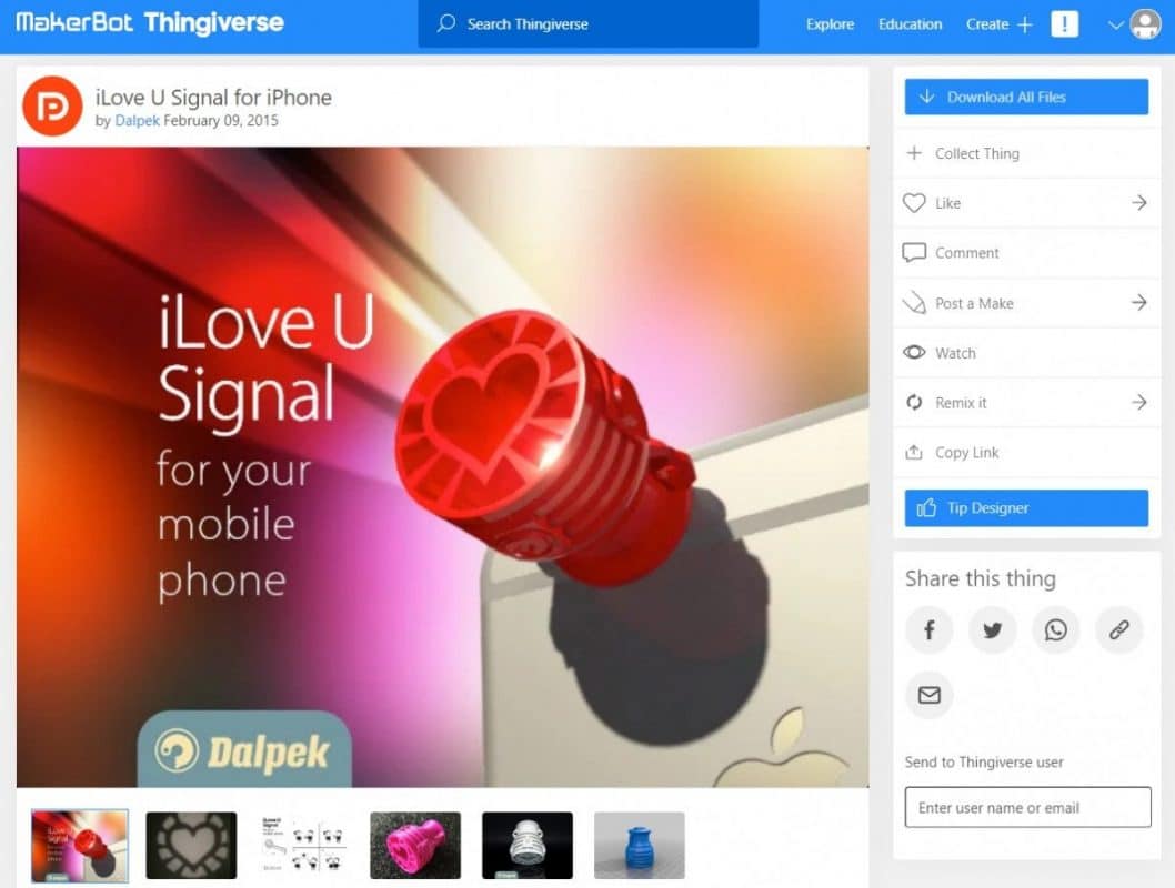 Phone Accessories That You Can 3D Print - iLove U Signal for iPhone - 3D Printerly