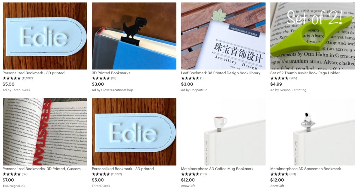 Cool Things to 3D Print & Sell - 3D Printed Bookmarks - 3D Printerly