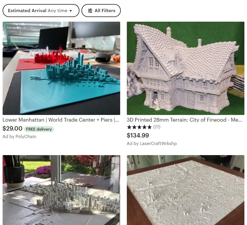 how much does it cost to have someone 3d print terrain