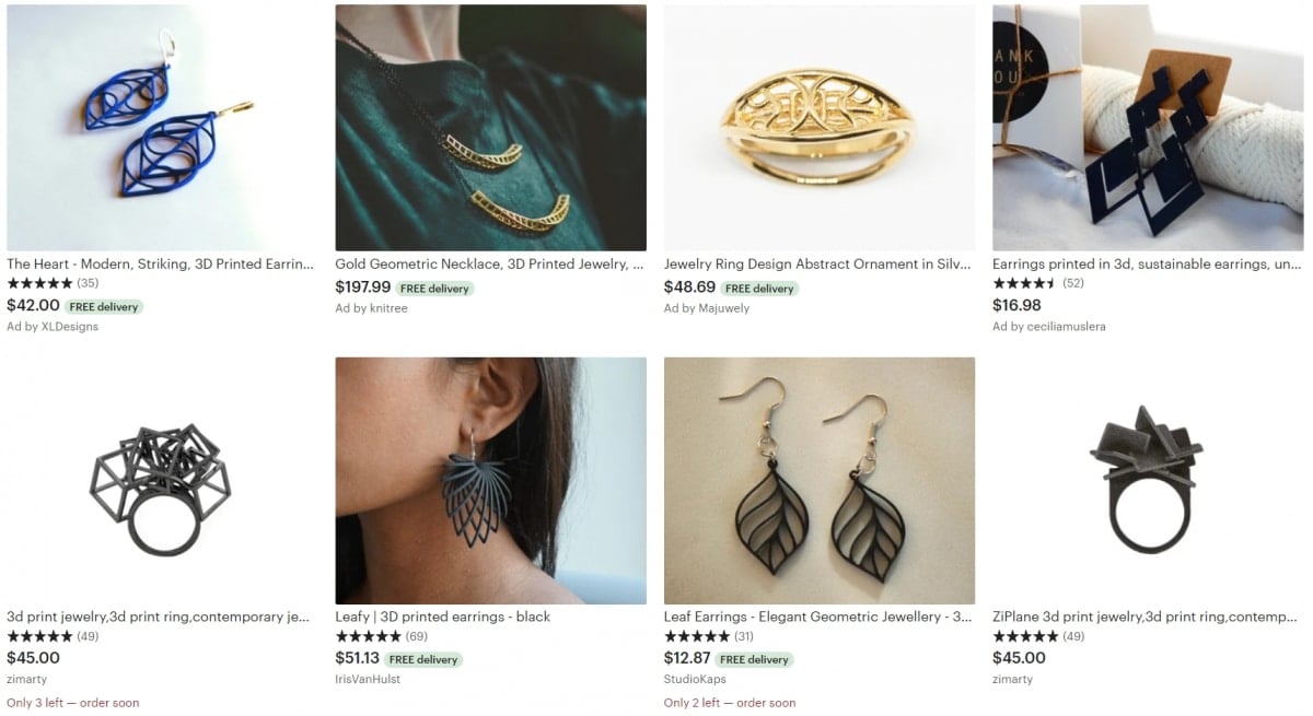Cool Things to 3D Print & Sell - 3D Printed Earrings - 3D Printerly