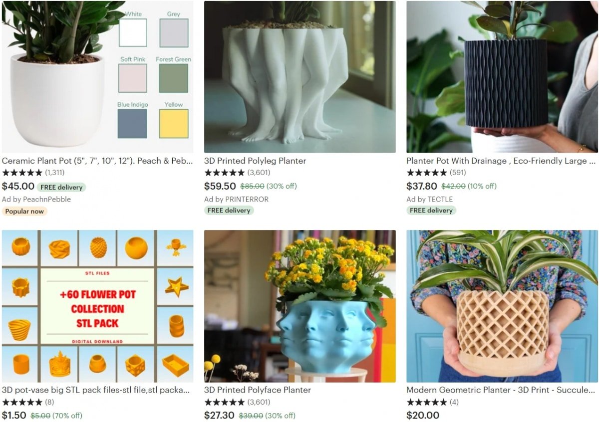 Cool Things to 3D Print & Sell - 3D Printed Flower Pot & Planters - 3D Printerly