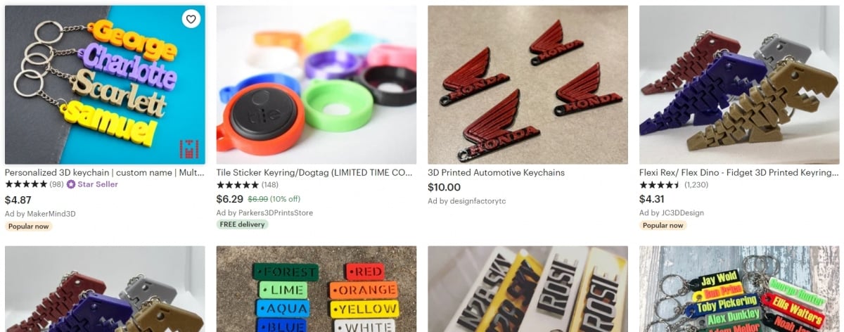 Cool Things to 3D Print & Sell - 3D Printed Keyrings - 3D Printerly