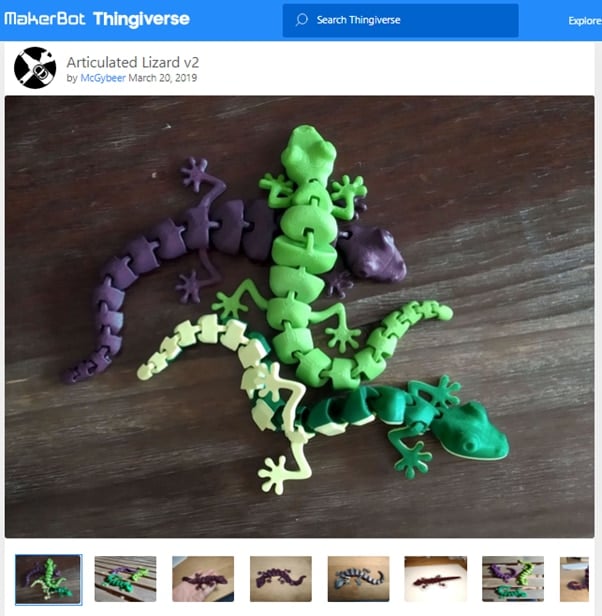30 Best Print-in-Place 3D Prints - Articulated Lizard V2 - 3D Printerly