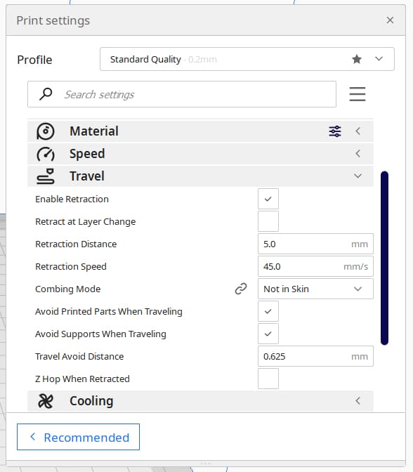 How to Use Cura - Travel Settings in Cura - 3D Printerly