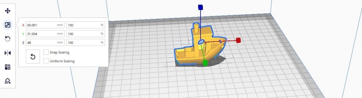 Cura scale command