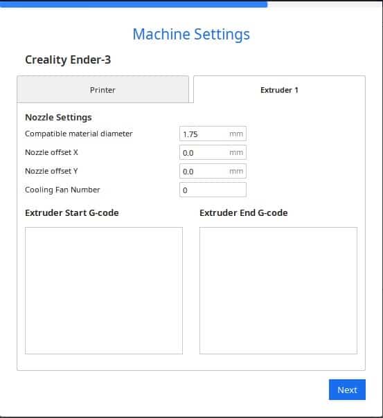 Cura extruder settings