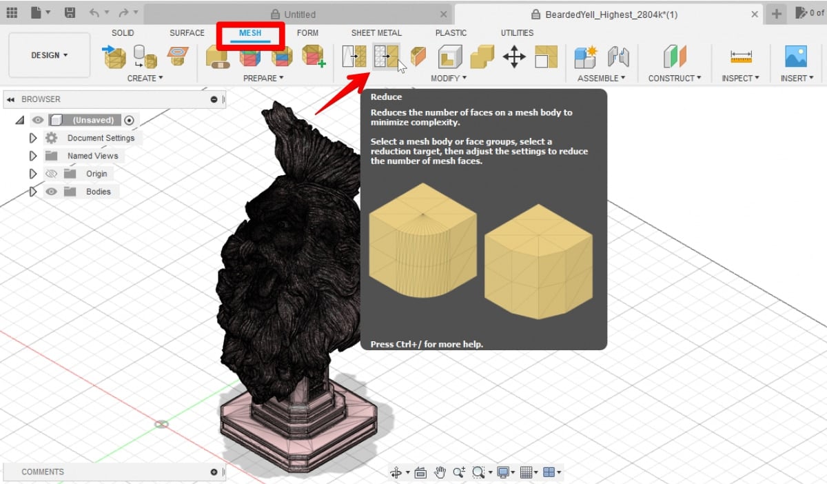 How to Reduce STL File Size for 3D Printing - Fusion 360 Reduce