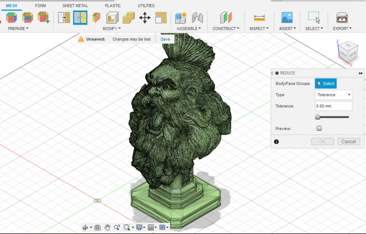 How to Reduce STL File Size for 3D Printing - Fusion 360 Reduce Option 2