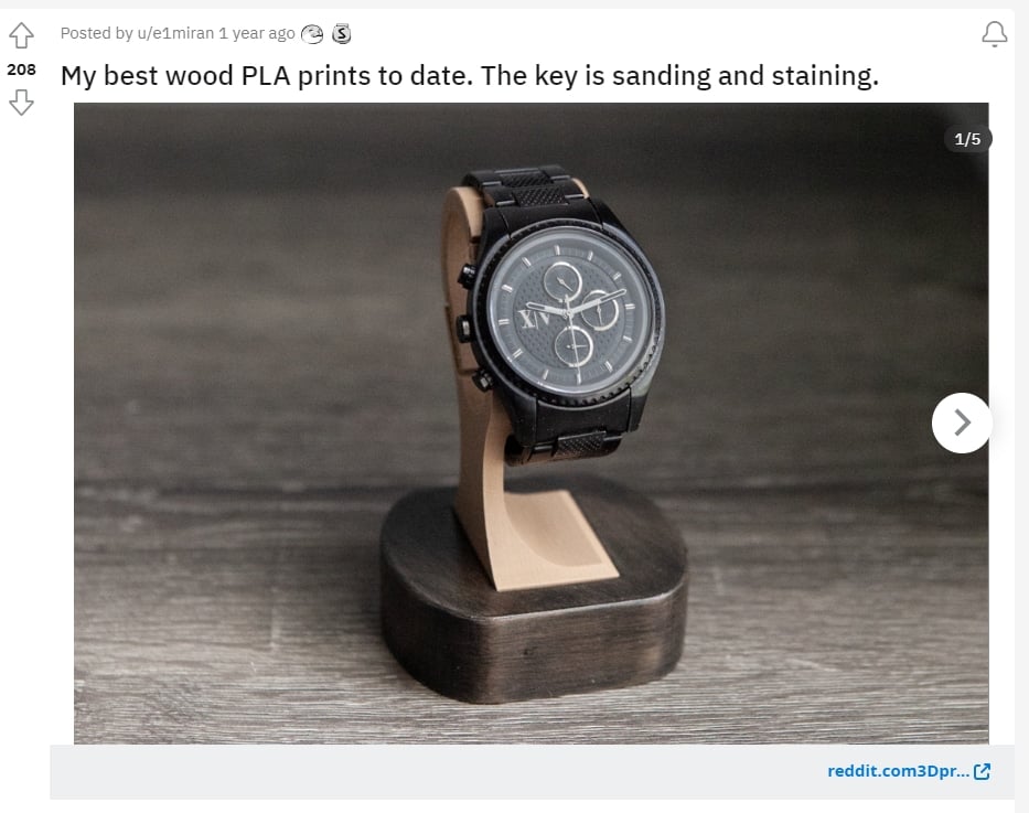 How to Make 3D Prints Look Like Wood - 3D Printed Wood Watch Stand 1 - 3D Printerly