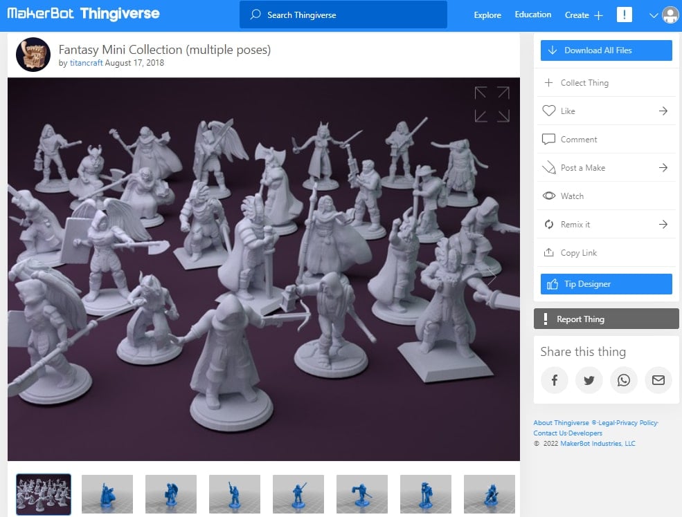 30 Best 3D Prints for Board Games - 1. Fantasy Mini Collection - 3D Printerly