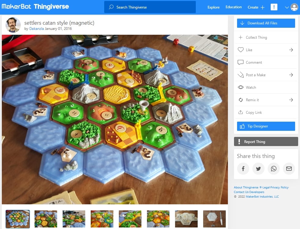 30 Best 3D Prints for Board Games - 2. Settlers Catan Style - 3D Printerly
