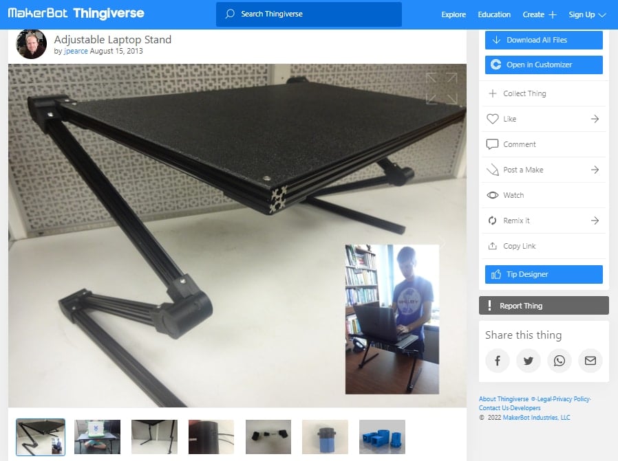 30 Best 3D Prints for Office - Adjustable Laptop Stand - 3D Printerly