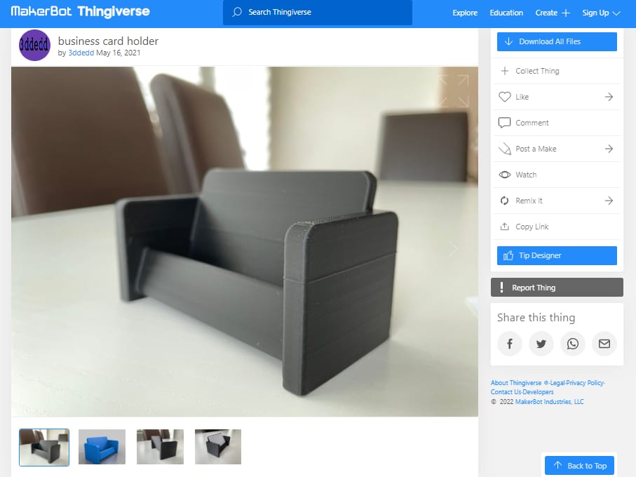 30 Best 3D Prints for Office - Business Card Holder - 3D Printerly