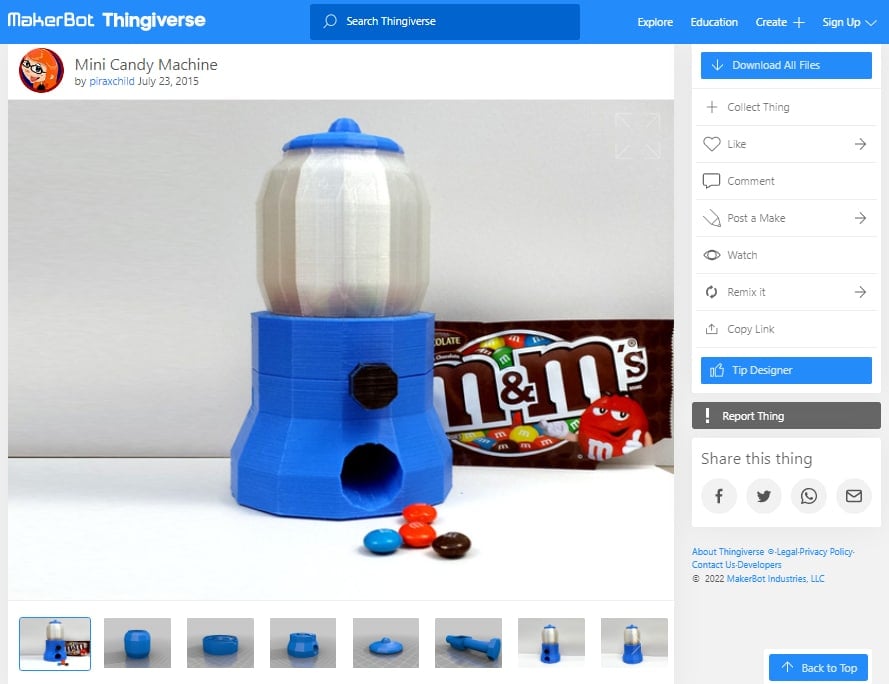 30 Best 3D Prints for Office - Mini Candy Machine - 3D Printerly