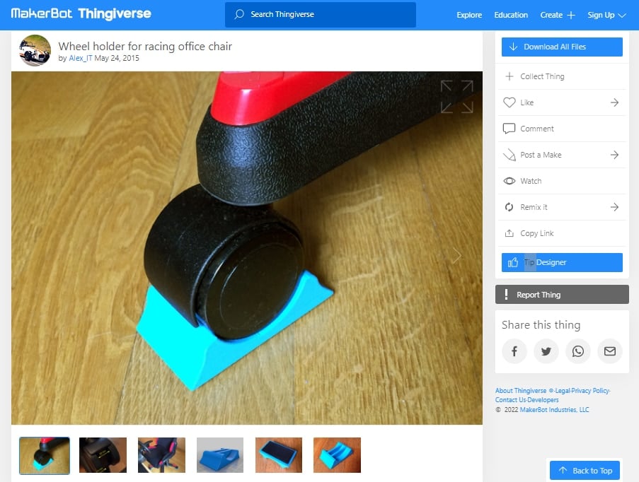 30 Best 3D Prints for Office - Wheel Holder - 3D Printerly