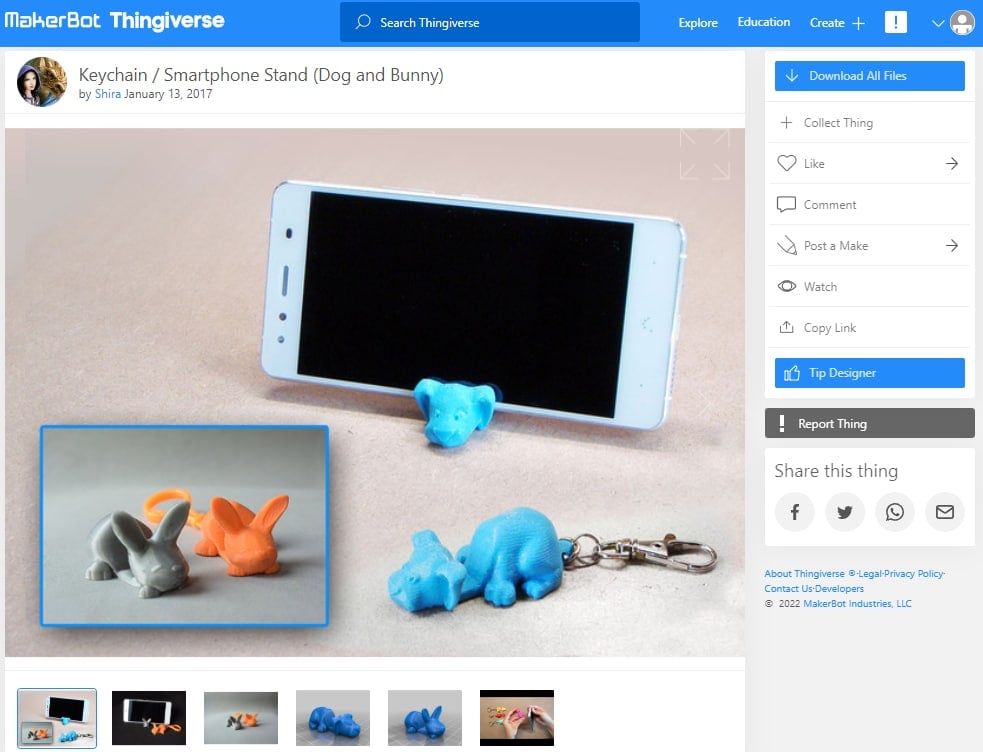 30 Best 3D Prints for TPU - Flexible 3D Prints - 3. Keychain Smartphone Stand - 3D Printerly