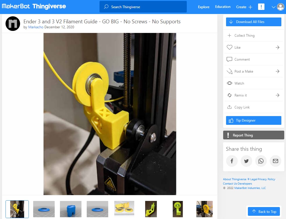 30 Best 3D Prints for TPU - Flexible 3D Prints - 4. Ender 3 Filament Guide - 3D Printerly