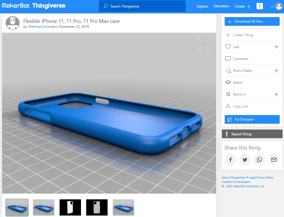 30 Best 3D Prints for TPU - Flexible 3D Prints - 6. Flexible iPhone 11 - 3D Printerly