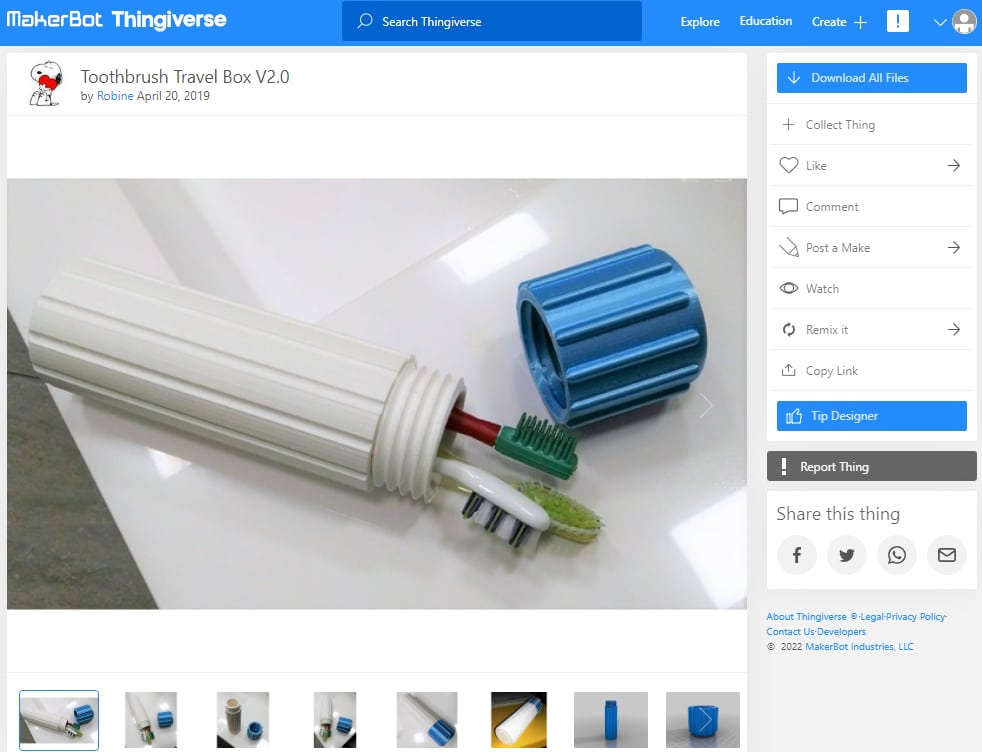 30 Best 3D Prints for Travel - 3. Toothbrush Travel Box - 3D Printerly