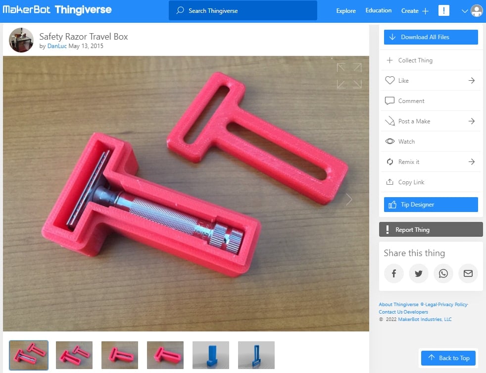 30 Best 3D Prints for Travel - 9. Safety Razor Travel Box - 3D Printerly