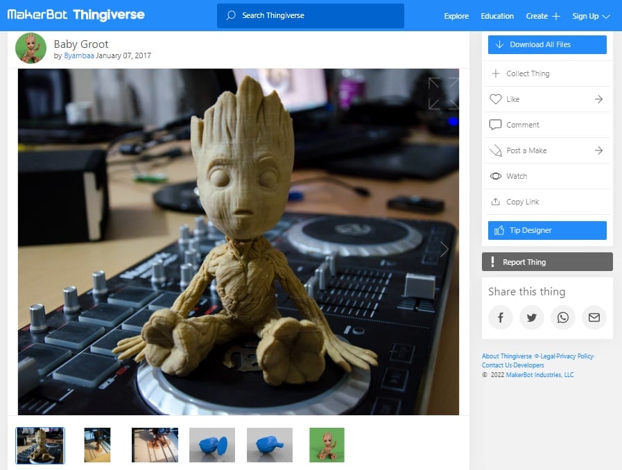 30 Best 3D Prints on Thingiverse - Baby Groot - 3D Printerly