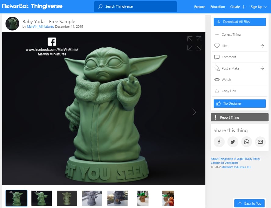 30 Best 3D Prints on Thingiverse - Baby Yoda - 3D Printerly
