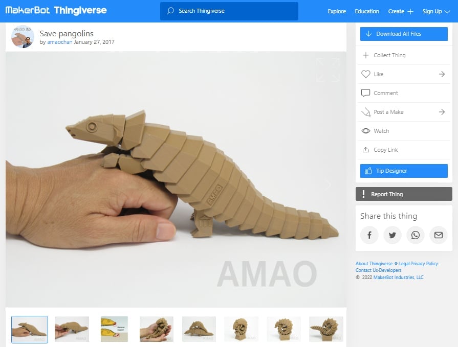 30 Best 3D Prints on Thingiverse -Save Pangolins - 3D Printerly