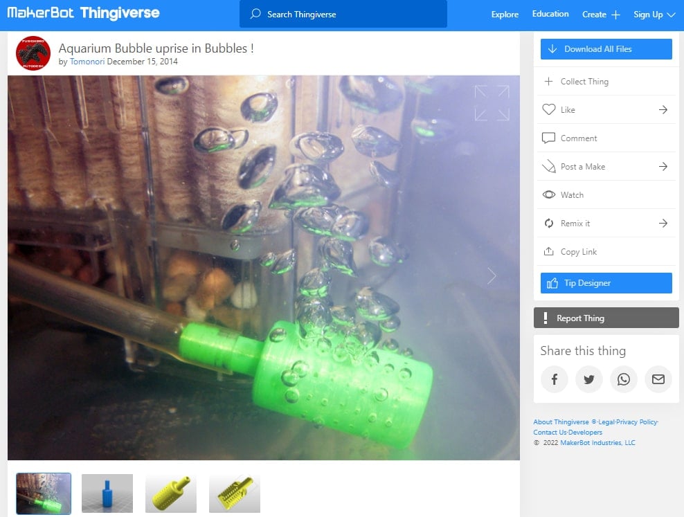 30 Best Aquarium 3D Prints – STL Files - 9. Aquarium Bubbler - 3D Printerly