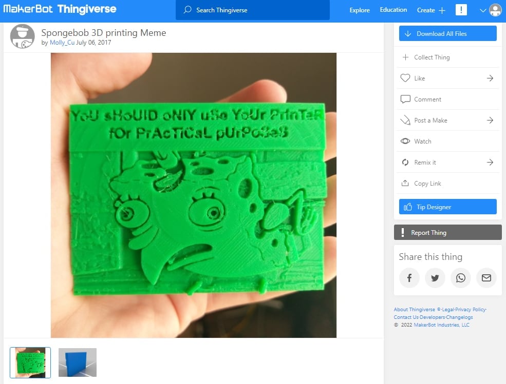 spongebob meme face by ELECTROLIT - Thingiverse