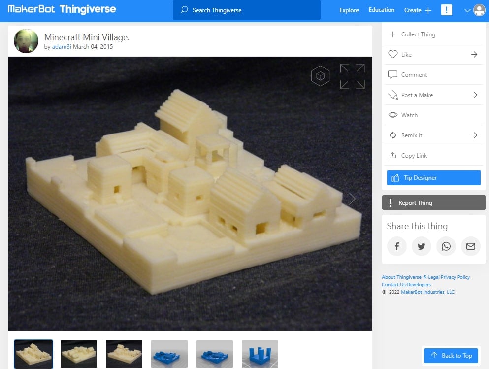 30 Best Minecraft 3D Prints - 19. Minecraft Mini Village- 3D Printerly