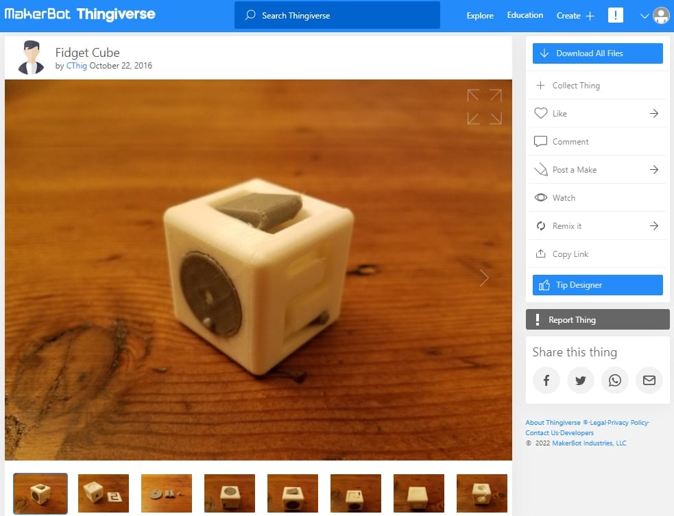 30 Quick & Easy Things to 3D Print in Under an Hour - 30. Fidget Cube by CThig - Thingiverse - 3D Printerly