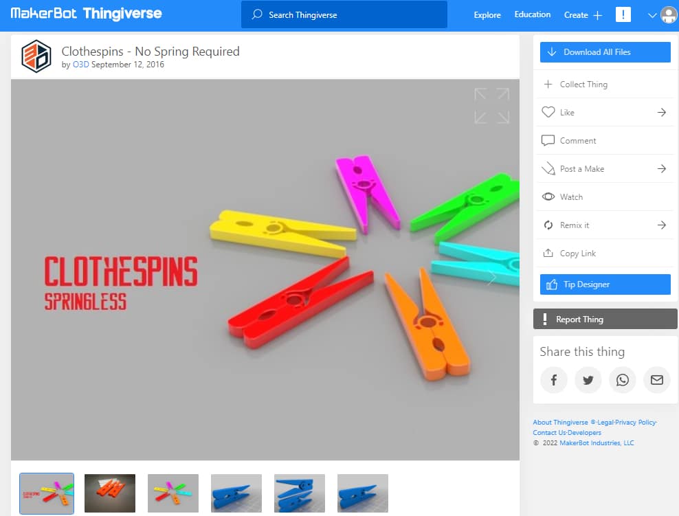 30 Quick & Easy Things to 3D Print in Under an Hour - 5. Clothespins - 3D Printerly