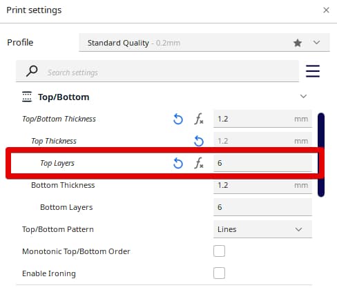 How to Fix Cura Not Printing Top Layer - Top Layers Settings - 3D Printerly