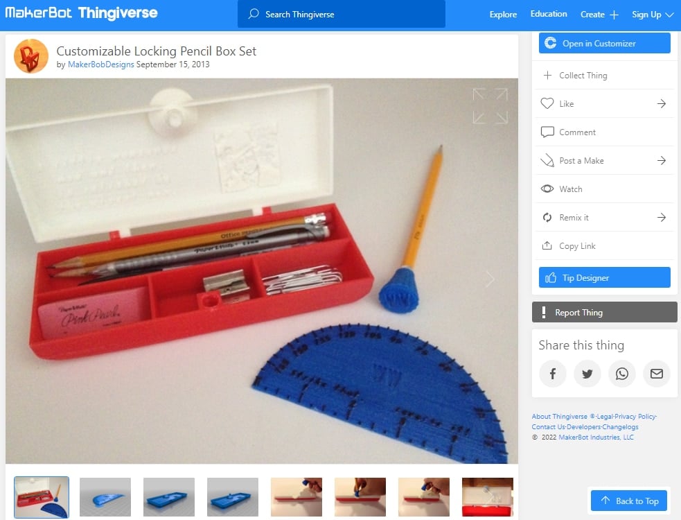 30 Best 3D Prints for School - 11. Customizable Locking Pencil Box Set - 3D Printerly