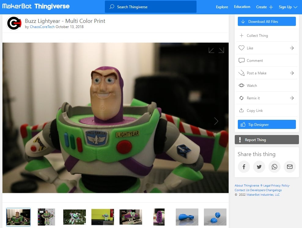 30 Best Disney 3D Prints - 10. Buzz Lightyear - 3D Printerly