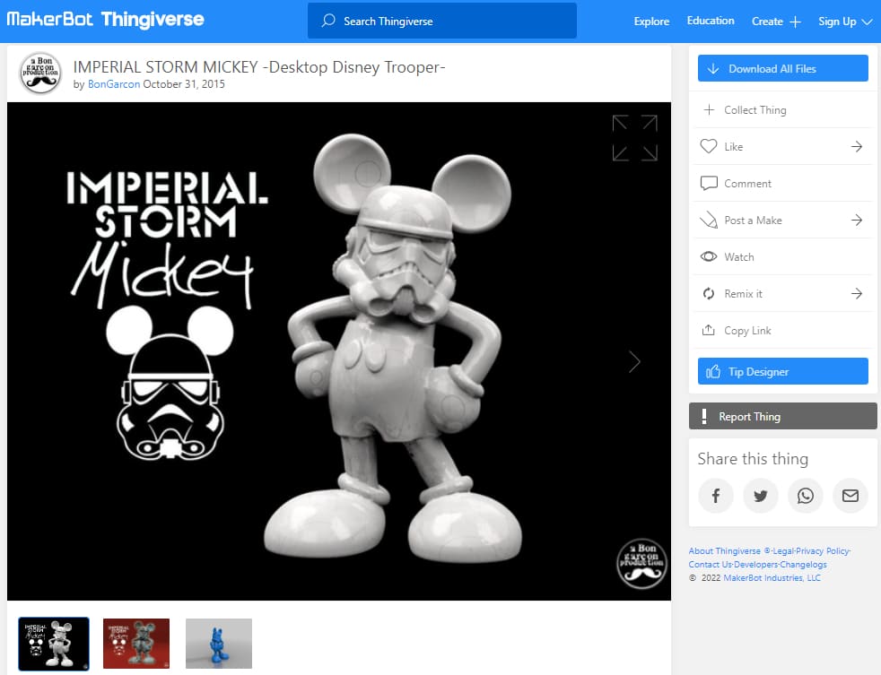 30 Best Disney 3D Prints - 2. Imperial Storm Mickey - 3D Printerly