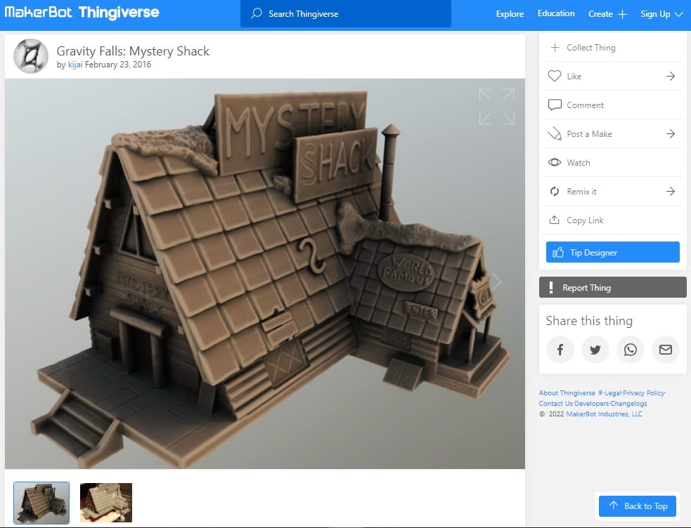 30 Best Disney 3D Prints - 21. Gravity Falls Mystery Shack - 3D Printerly