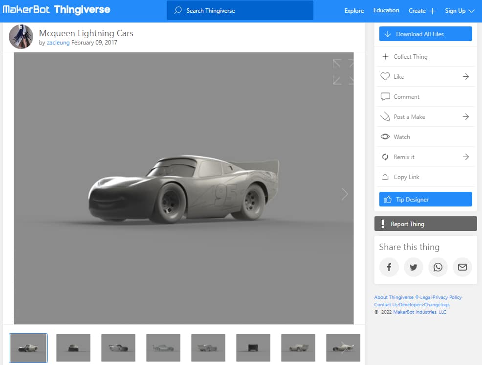 30 Best Disney 3D Prints - 27. Mcqueen Lightning Cars - 3D Printerly